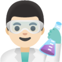 man scientist: light skin tone emoji