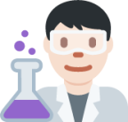 man scientist: light skin tone emoji