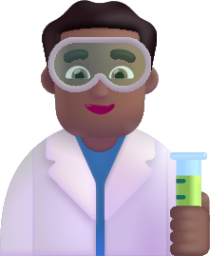 man scientist medium dark emoji