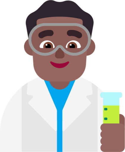 man scientist medium dark emoji