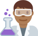 man scientist: medium-dark skin tone emoji