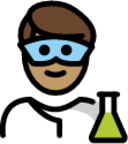 man scientist: medium skin tone emoji