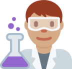 man scientist: medium skin tone emoji