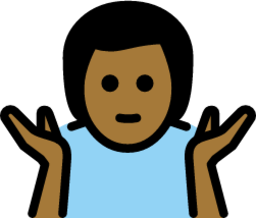 man shrugging: medium-dark skin tone emoji
