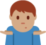 man shrugging: medium skin tone emoji