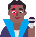 man singer medium dark emoji