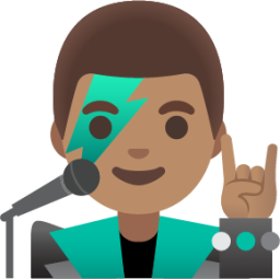 man singer: medium skin tone emoji