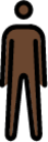 man standing: dark skin tone emoji