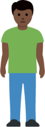 man standing: dark skin tone emoji