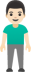 man standing: light skin tone emoji