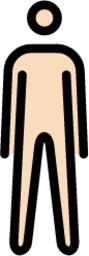 man standing: light skin tone emoji