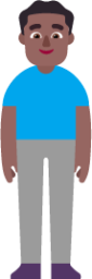 man standing medium dark emoji
