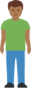 man standing: medium-dark skin tone emoji
