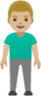man standing: medium-light skin tone emoji