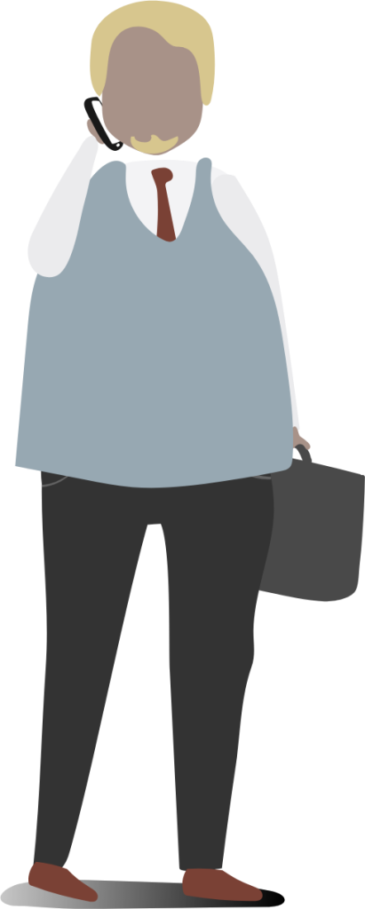 man standing with briefcase illustration