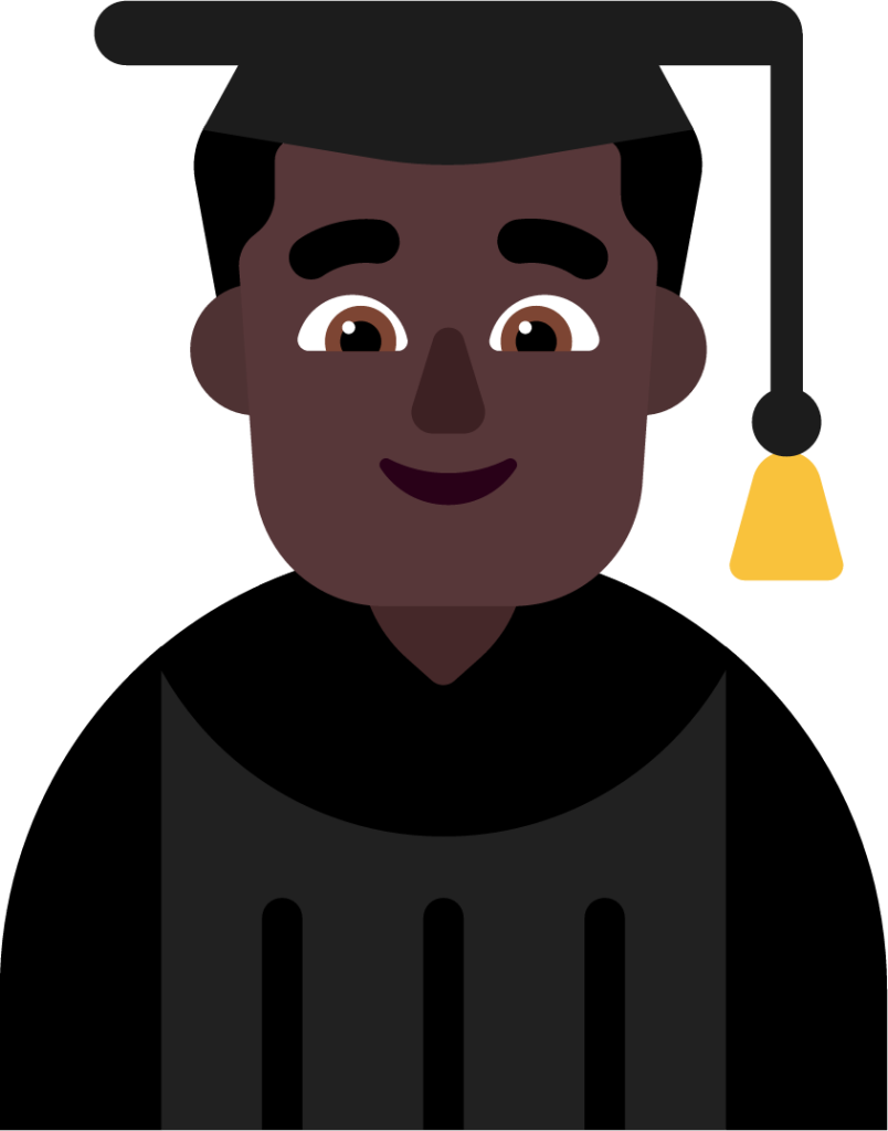 man student dark emoji