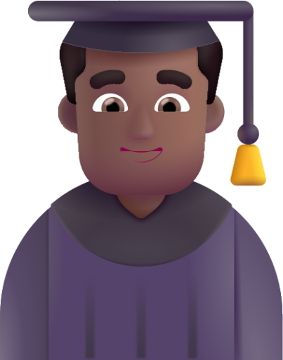 man student medium dark emoji