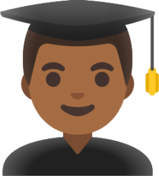 man student: medium-dark skin tone emoji
