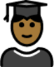 man student: medium-dark skin tone emoji