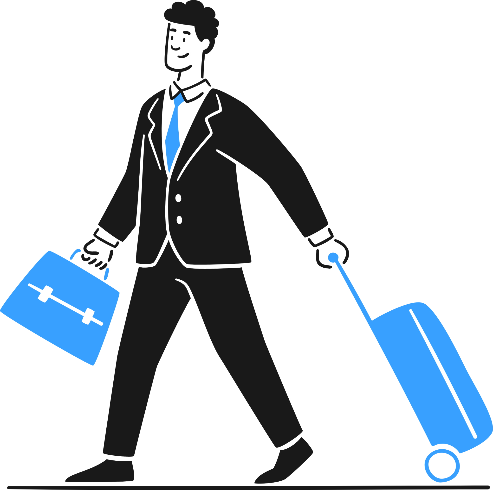 man suitcase illustration