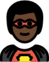 man superhero: dark skin tone emoji