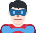 man superhero: light skin tone emoji