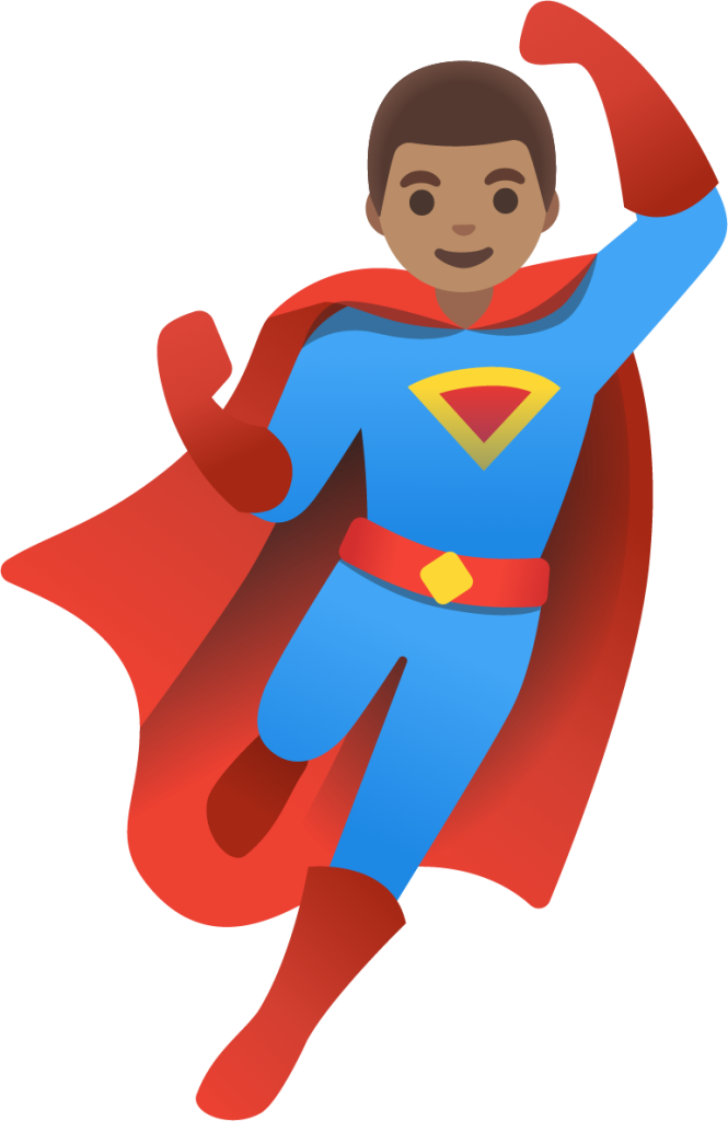 man superhero: medium skin tone emoji