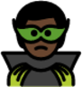 man supervillain: dark skin tone emoji