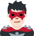 man supervillain: light skin tone emoji