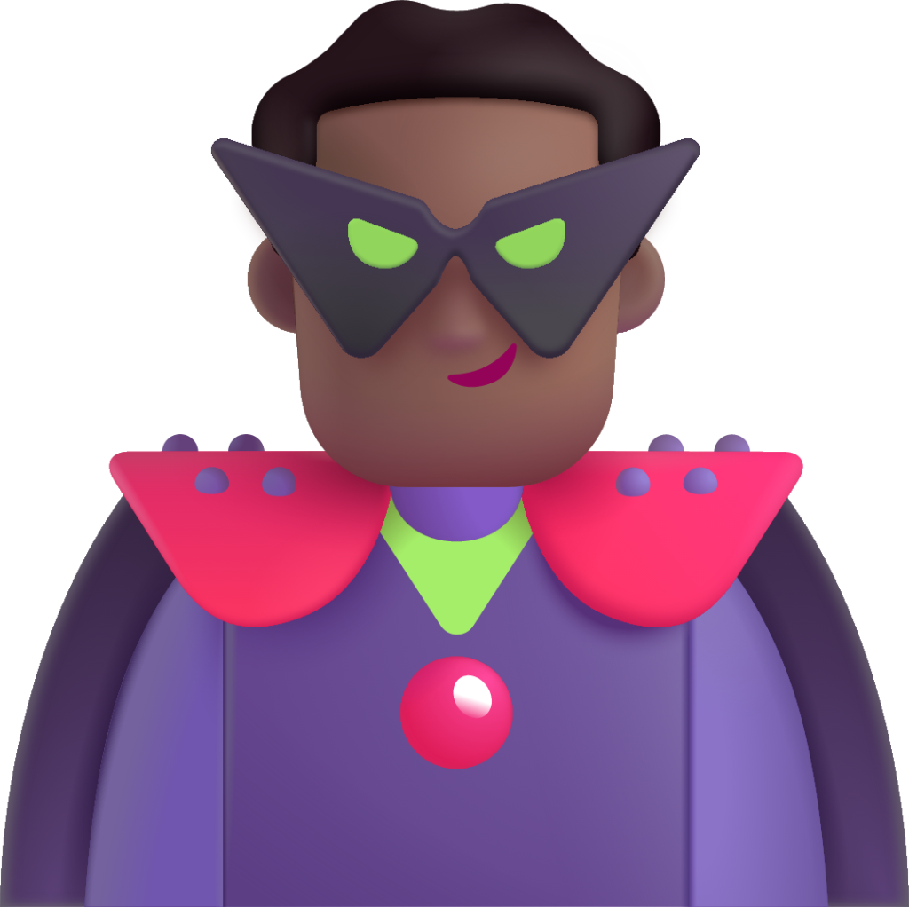 man supervillain medium dark emoji