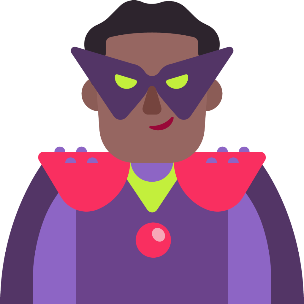 man supervillain medium dark emoji