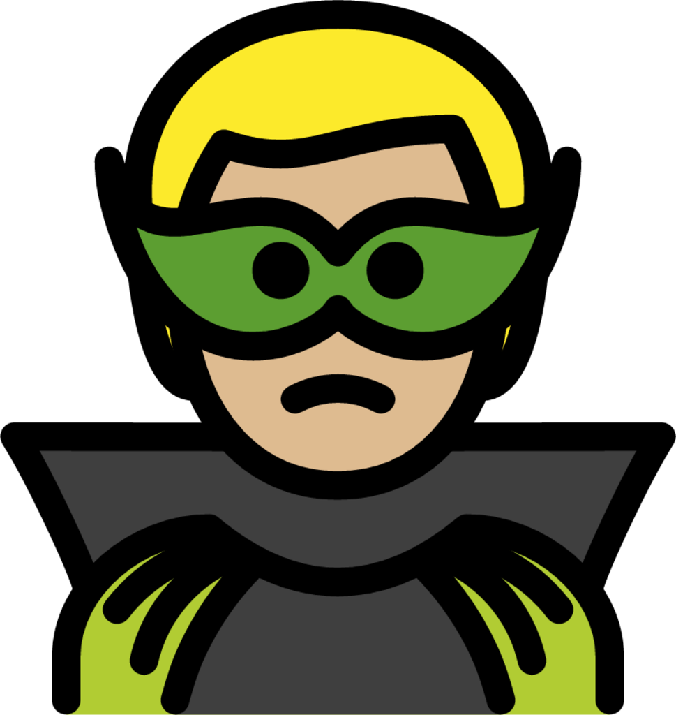 man supervillain: medium-light skin tone emoji