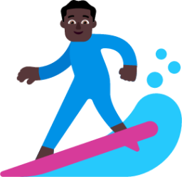 man surfing dark emoji