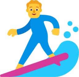 man surfing default emoji