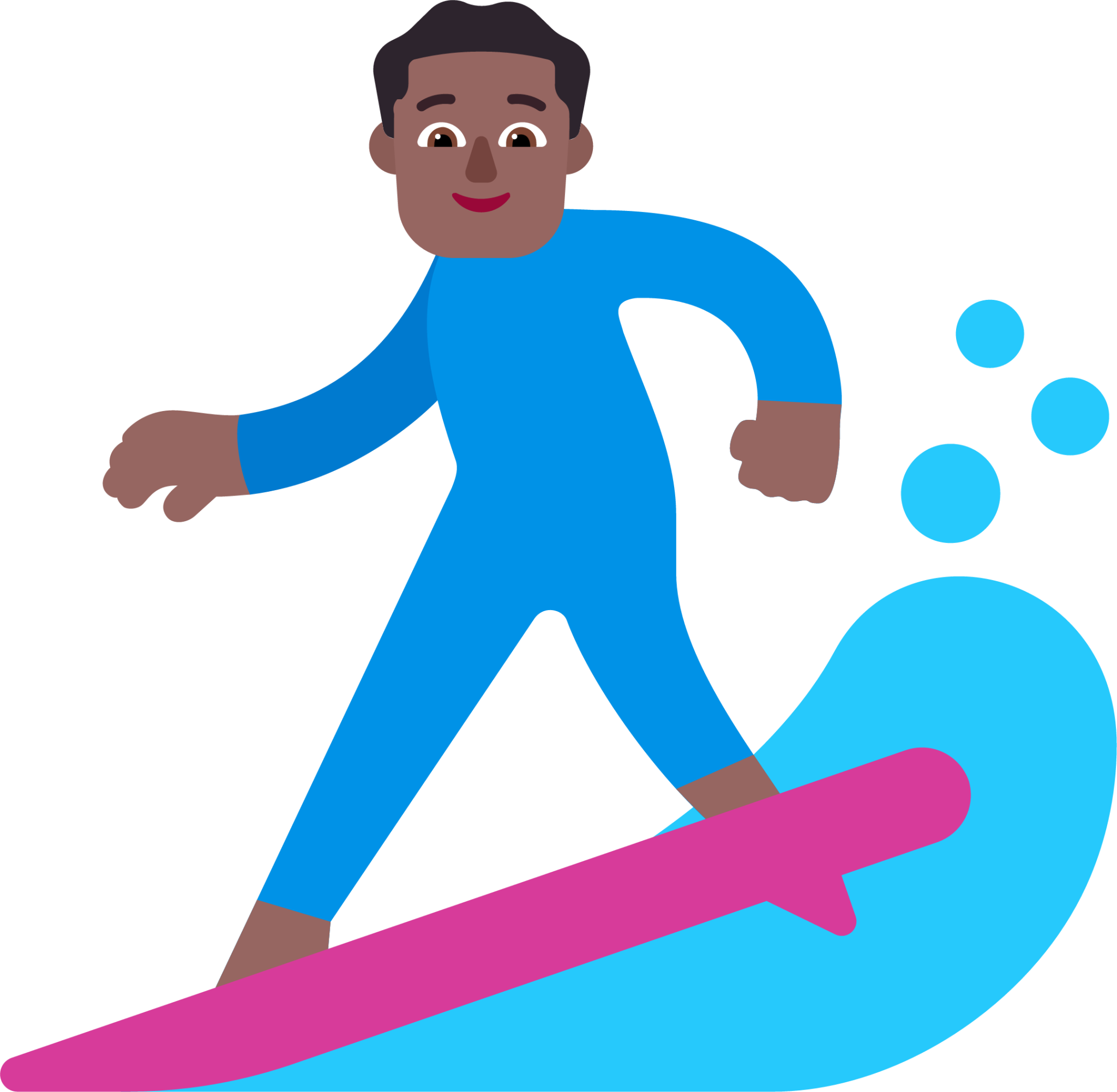 man surfing medium dark emoji