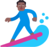 man surfing medium dark emoji