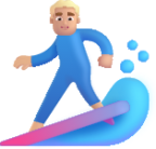 man surfing medium light emoji
