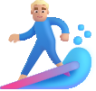 man surfing medium light emoji