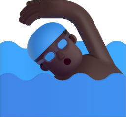 man swimming dark emoji
