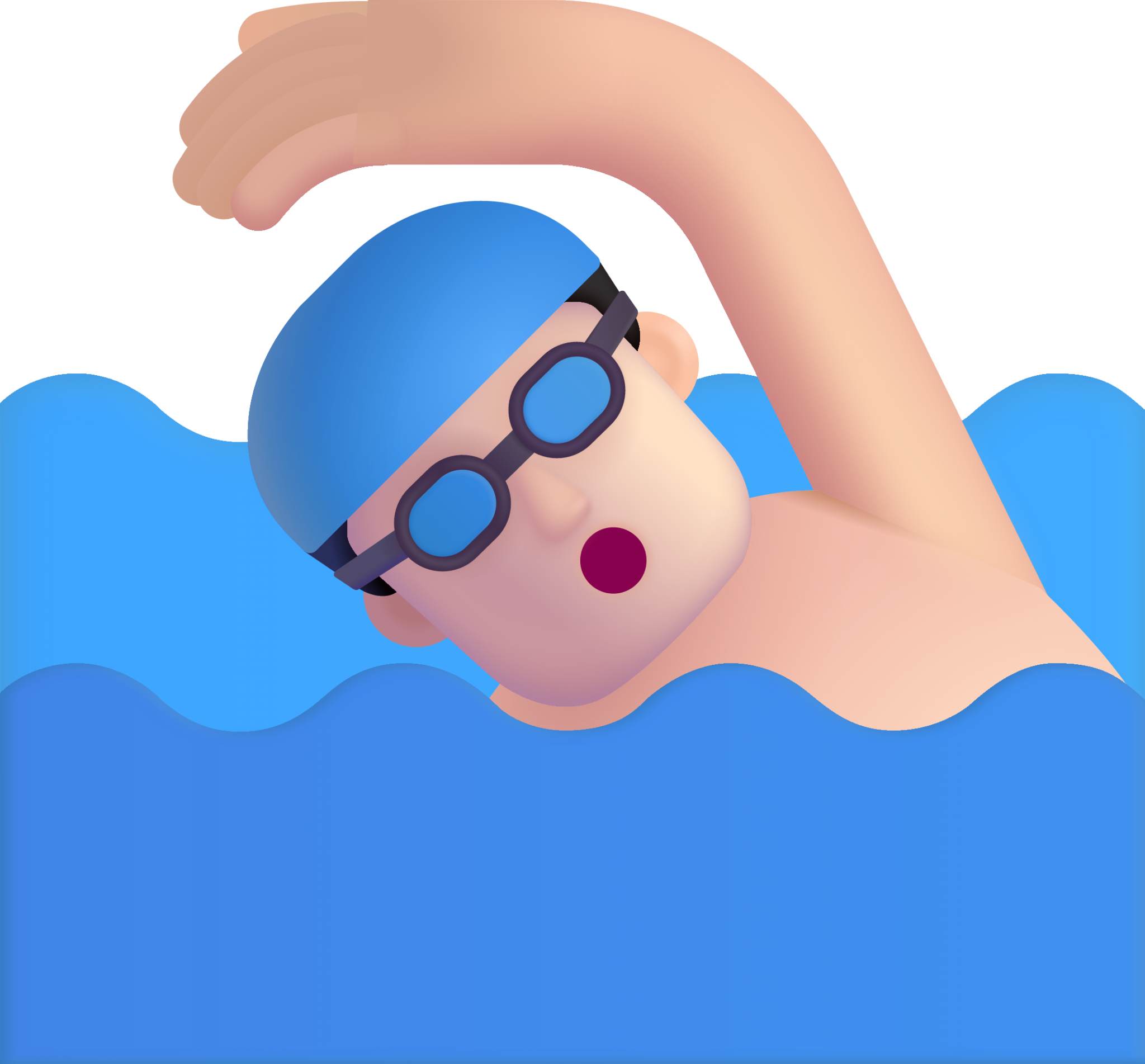man swimming light emoji