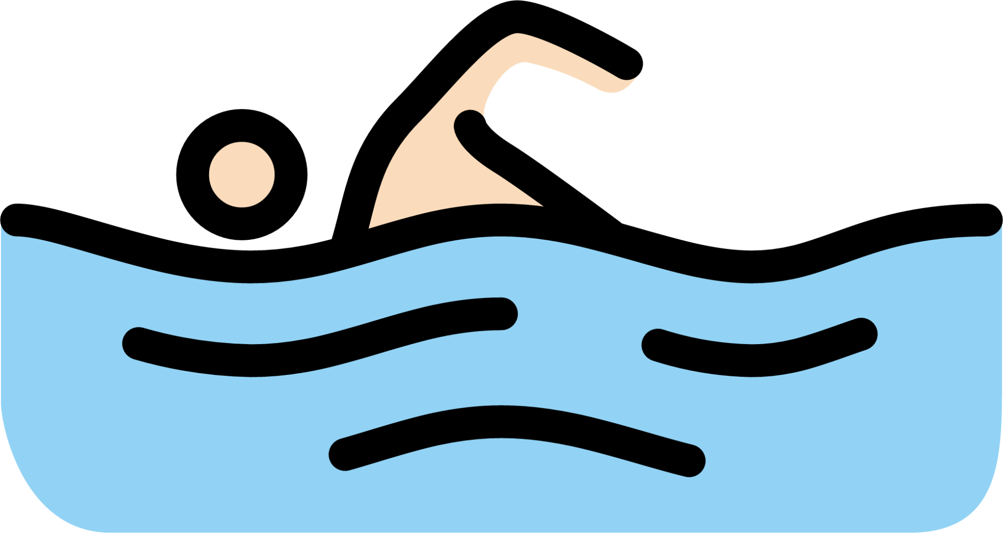 man swimming: light skin tone emoji