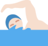 man swimming: light skin tone emoji
