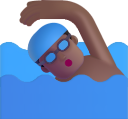 man swimming medium dark emoji
