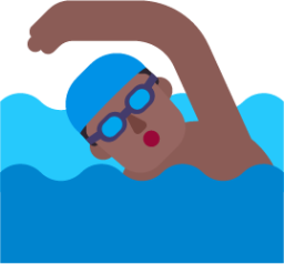 man swimming medium dark emoji