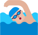 man swimming medium light emoji