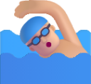 man swimming medium light emoji