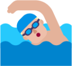 man swimming medium light emoji