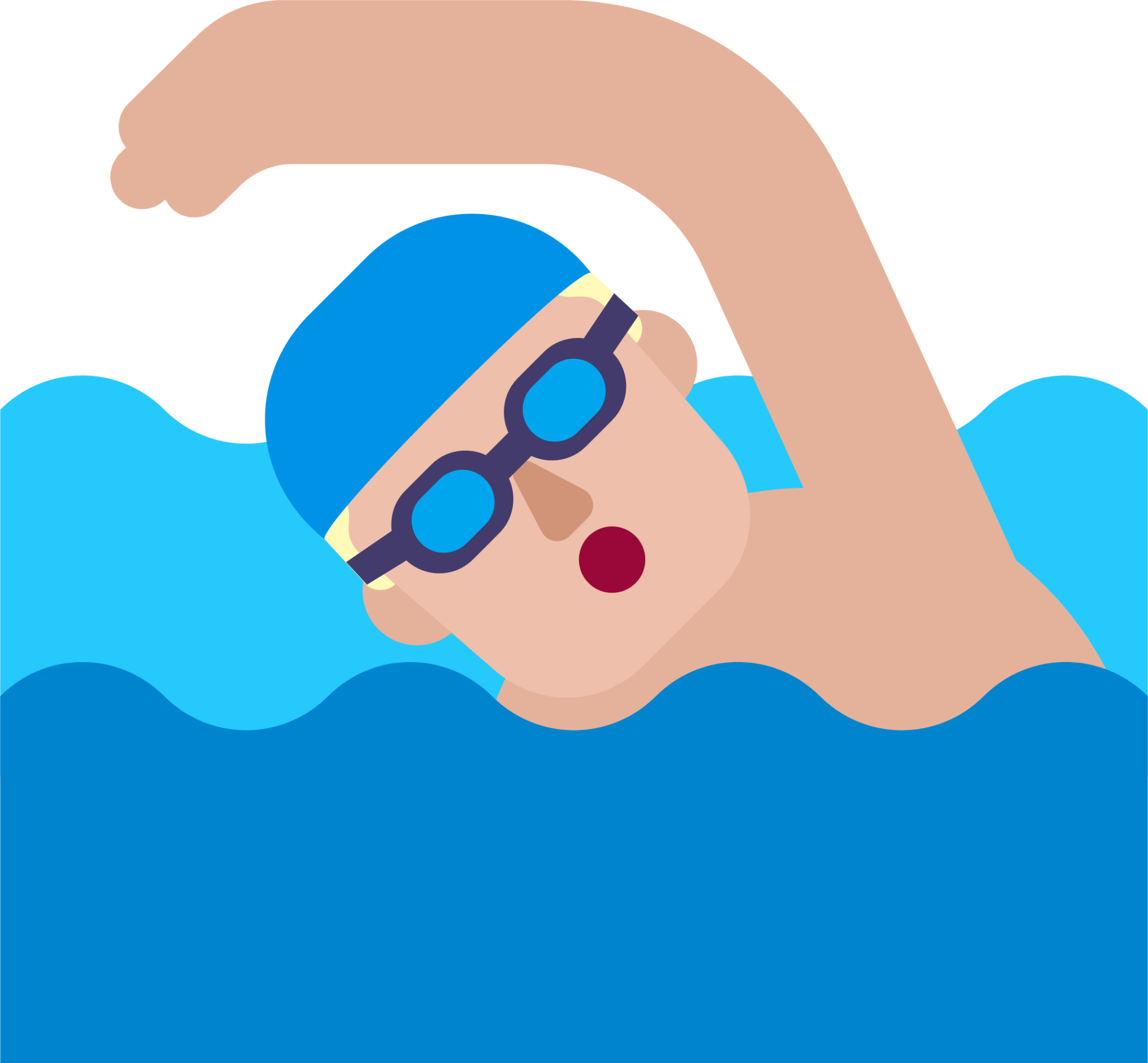 man swimming medium light emoji