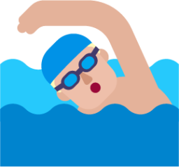 man swimming medium light emoji