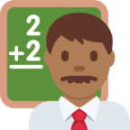 man teacher: medium-dark skin tone emoji